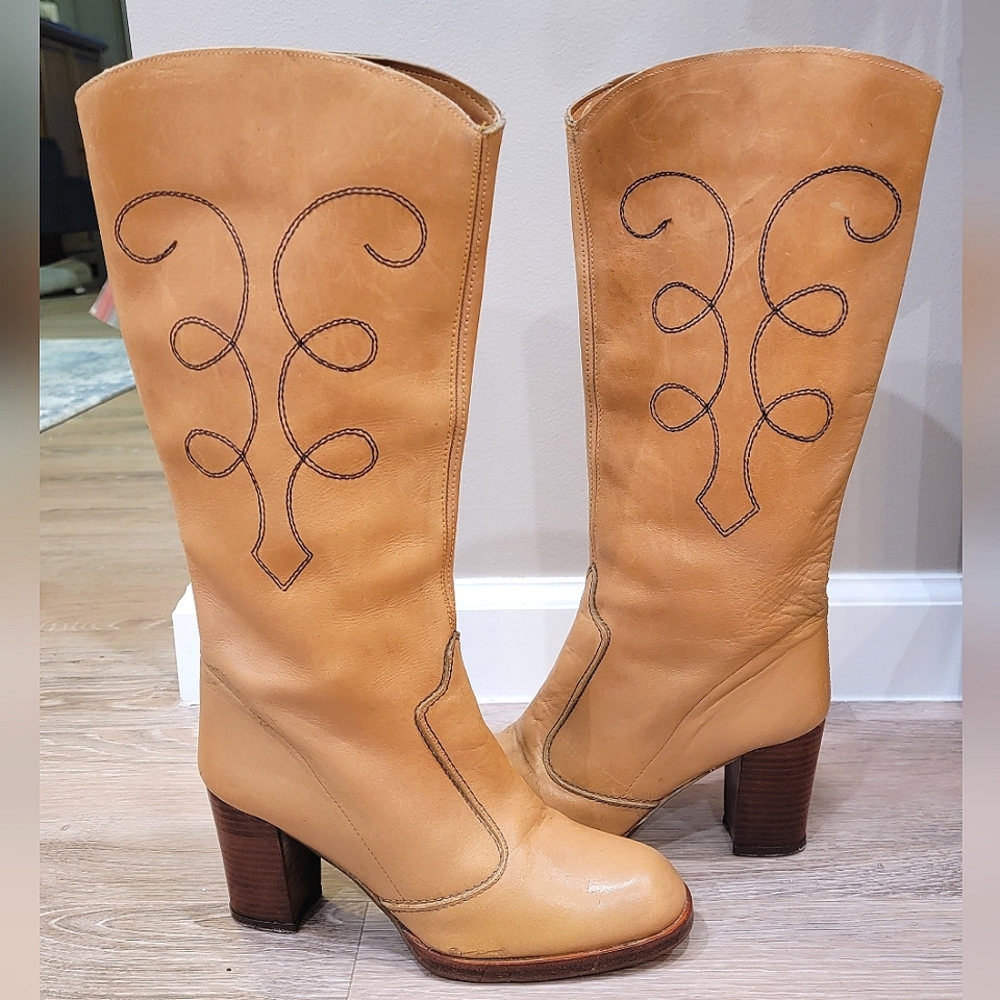 70s style Vintage Leather Boots size 7